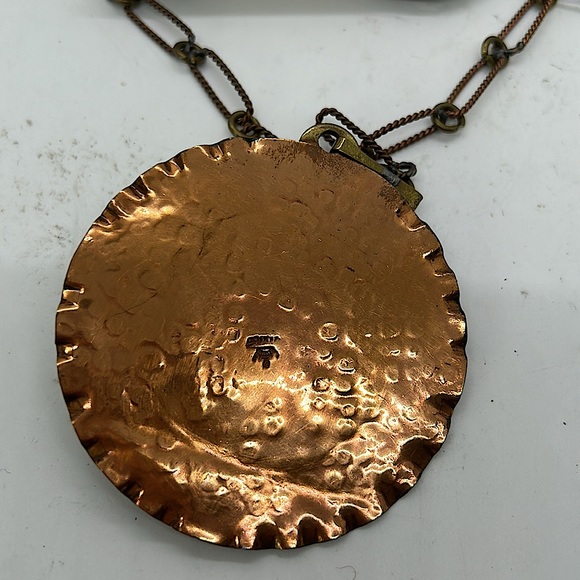 Diaz Santoyo Vintage Aztec Tribal Copper Necklace/Earrings Jewelry Set 🌸🌸 - Picture 3 of 9